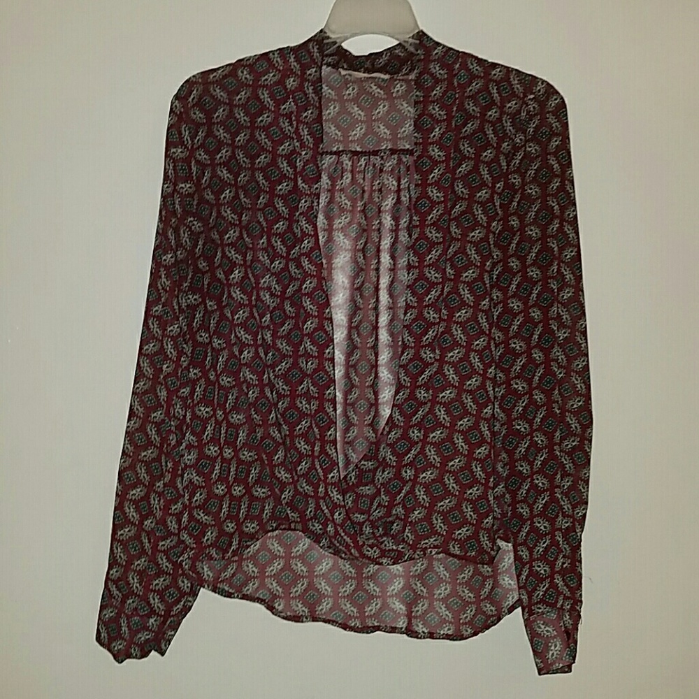 Chiffon Open Front Blouse